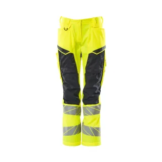 MASCOT Damen Hose mit Knietaschen ACCELERATE SAFE Hi-vis Gelb / Schwarzblau 46 - 19578-236-17010-76C46
