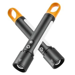 1000LM Super Bright LED Tactical Flashlights with COB Sidelight, 21700 Battery, USB Rechargeable Telescopic Zoom Best Sm