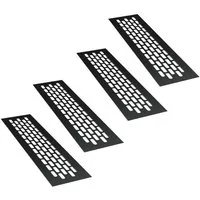 sossai® Lüftungsgitter Aluminium Belüftungsgitter Türgitter in Schwarz (4 St)