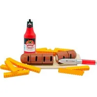 Tanner Spiellebensmittel Bratwurst zum Schneiden mit Pommes und Werder Ketchup, aus Holz, FSC® - schützt Wald