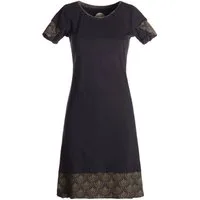 Vishes Jerseykleid Kurzarm Kleid Damen Lagendesign Bedruckt Baumwolle Jersey Alternative Mode, Boho, Hippie, Ethno, Festival