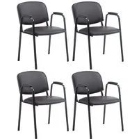 CLP Besucherstuhl Ken PRO Kunstleder (4er Set), stapelbar, Kunstleder, Armlehnen