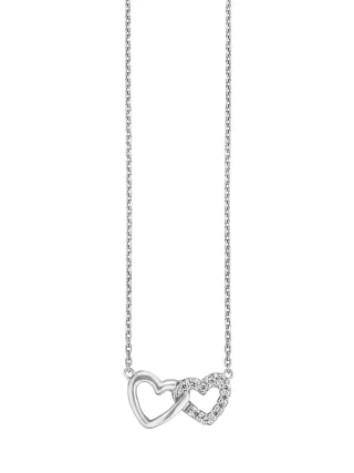 Julie Julsen Collier 925/- Sterling Silber rhodiniert 2 Herzen