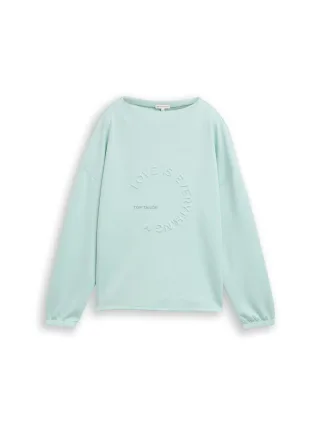 Tom Tailor - Scuba Langarmshirt mit 3D-Print blue haze - Gr. - XXXL