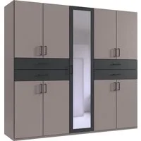 Wimex Kleiderschrank Taiga Kleiderschrank mit Spiegel mit Schubladen auf bequemer Höhe, Garderobe Schlafzimmerschrank