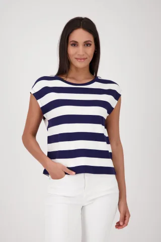 monari - Gestreiftes Sweatshirt navy blue ringel - Gr. - 40