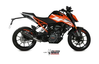 Sport Auspuff MIVV Suono Steel Black KTM Duke 125 / 390 &amp; RC 125 / 390 Bj. 2017-2020 EURO-4 +ABE