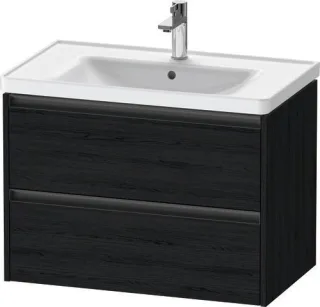 Duravit Ketho.2 Waschtischunterbau wandhängend Eiche Schwarz Matt 784x455x549 mm - K25283016160000 K25283016160000