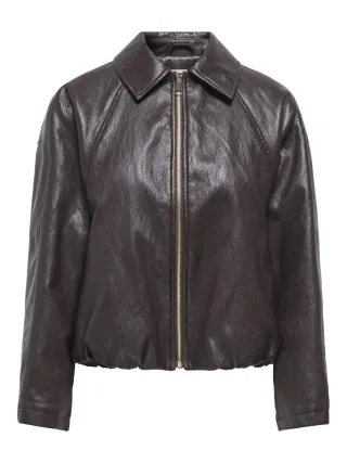 ONLY - Bomberjacke in Lederoptik braun - Gr. - XS
