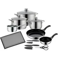 WMF Topf-Set Diadem Plus, Cromargan® Edelstahl Rostfrei 18/10 (Set, 15-tlg), Starter-Set, rostfrei, spülmaschinengeeignet, poliert, hitzebeständig