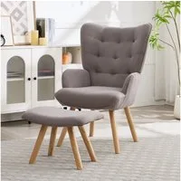 CANMOV Relaxsessel Moderner Relaxsessel mit Hocker, Bequemer Lounge Sessel für Wohnzimmer (1-St., bestehend aus Sessel und Hocker), Ergonomischer Polstersessel mit Hocker, Bequemer Lesesessel