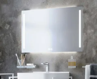 Koh-i-Noor DUO LED Spiegel mit Raumbeleuchtung und Spiegelbeleuchtung, B: 70, H: 90cm L45927