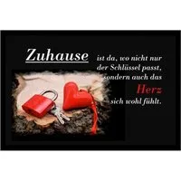 Ladreas Fußmatte Schmutzfangmatte Zuhause Schlüssel Herz F739, 60x40