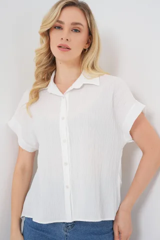 Gestreifte Popeline-Hemdbluse