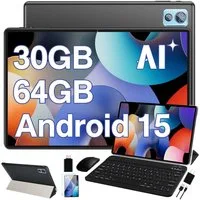 DEERTiME Android 15 Tablet 30GB RAM 64GB Speicher/erweiterbar auf bis 2TB Tablet (10,1", 64 GB, Android 15, 6000mAh, Gemini AI, 5G WiFi, Widevine L1, mit Tastatur/Maus)