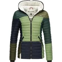 Navahoo Steppjacke Multikulti stylische Colorblocking Übergangsjacke m. Kapuze