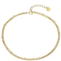 Glanzstücke München Fußkette gelbgold (zweireihig), aus Sterling Silber