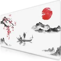 Titanwolf Gaming Mauspad XXL Speed Mousepad 900 x 400 x 3 mm, Schreibtischauflage, abwaschbar, rutschfeste Rückseite, Geschwindigkeit & Präzision, Ink Sakura 5