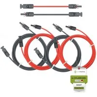 solartronics Doppelpack 4mm² Solar Verlängerungskabel mit Solarstecker Rot/Schwarz Solarkabel, (150 cm)
