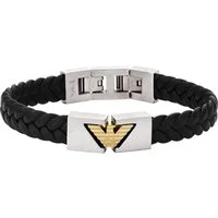 Emporio Armani Armband Emporio Armani Herren-Armband Leder, Edelstahl