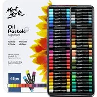 Mont Marte Pastellkreide Ölpastellkreide Set – 36 / 48 Stück – Weiche Ölkreide, Intensive Farben, hohe Pigmentierung –Ideal für Malerei & Zeichnungen