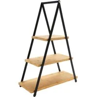 Spetebo Etagere XXL Servier Etagere mit 3 Etagen - 53 x 36 cm, Metall, Holz, (Stück, 1-tlg., Servierständer), Servierständer aus Bambus Holz mit Metall Gestell
