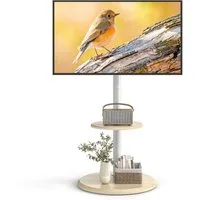 Rfiver TV-Ständer mit verdeckten Rollen für 32-65 Zoll Fernseher VESA 400x400 mm 40 kg, (bis 65 Zoll, 1-tlg., neigbar & höhenverstellbar)