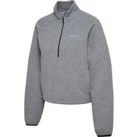 hummel Sweater HMLTECH FLEECE WOMEN BOXY HALF ZIP mit reflektierenden Logodetails, aus Baumwolle, Polyester und Elasthan