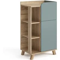 Vicco Midischrank Karen, Sonoma/Blau-Grau, 50 x 90 cm mit Tür und Schublade (1-St)