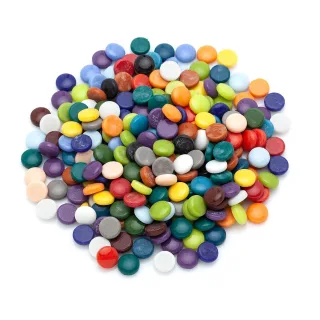 Fantasy Glas-Mosaik, rund, bunt, 12 mm Ø, 500 g