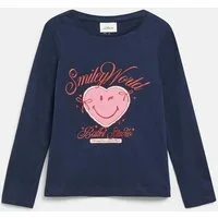 s.Oliver Langarmshirt T-Shirt Smiley® T-Shirt mit Glitzerprint