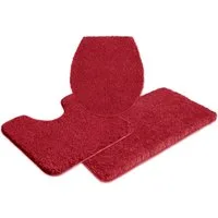 OTTO home Badematte Sanremo Standard, Badvorleger, Badezimmer Teppich, sehr weich, Höhe 30 mm, rutschhemmend beschichtet, schnell trocknend, fußbodenheizungsgeeignet, Polyester, rechteckig, 3-tlg. Stand-WC Set, Badteppich, unifarben, rechteckig, rund