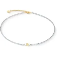COEUR DE LION Collier Schmuck Edelstahl Halskette Edge & Grace Würfelkette, Made in Germany - mit Hämatit - mit Süßwasserzuchtperle