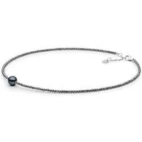 Gaura Pearls Perlenkette Gaura Pearls Perlenkette - schwarz, 39 cm, 925 Silber, 925er rhodiniertes Silber