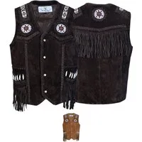 German Wear Reitweste GW951-Weste Western Lederweste Tracht Weste Reiter weste Lederkutte