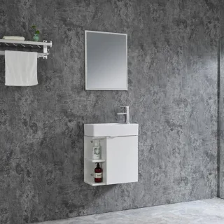 Neuesbad Serie 80 Gäste-Waschtischset B:50, H:60, T:24cm, weiss NBHT50100