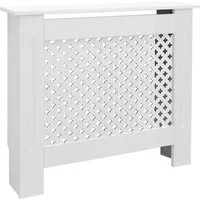 ML-DESIGN Heizungsverkleidung Heizkörperabdeckung aus Holz Heizkörperverkleidung für die Heizung, Zubehör für Heizkörper, Heizungsabdeckung lackiert Wabenmuster 78x19x82 cm Weiß aus MDF