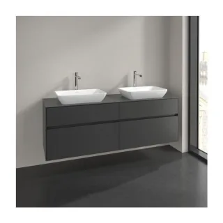 Villeroy und Boch Collaro Waschtischunterschrank C123B0VR 160x54,8x50cm, für 2 Waschtische, LED-Beleuchtung 12W, graphite