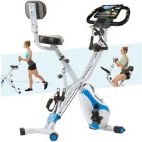 Skandika Heimtrainer Foldaway X-3000, Fitnessbike, F-Bike mit Lehne, Ergometer Fahrrad, klappbar, Multi-Gym 4 in 1, Kinomap App, LCD-Display, Bluetooth