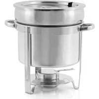 Mahlzeit Speisenwärmer Edelstahl Chafing Dish rund 10 Liter, Warmhaltebehälter Essen