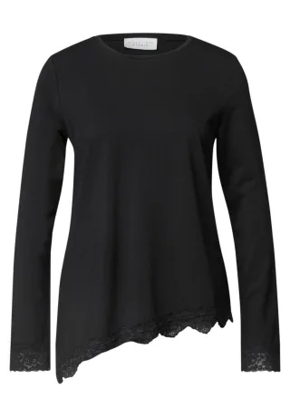 Street One - Studio_shirt w.diagonal lace b - 10001/Black Black - Gr. - 34