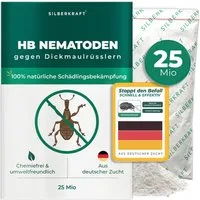 Silberkraft Insektenvernichter HB-Nematoden gegen Larven von Dickmaulrüssler, Gartenlaubkäfer & mehr, biologische Schädlingsbekämpfung für Garten & Topfpflanzen