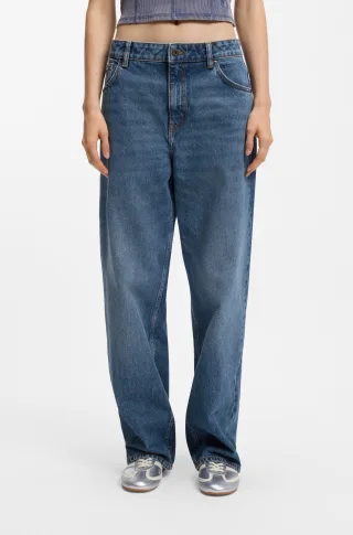 HUGO Blue 5-Pocket-Jeans "Leni" Relaxed Fit mit niedriger Leibhöhe