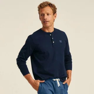 Super-T Langarm-Henleyshirt für Herren, Classic Fit, Herren, size: regular, Braun, Baumwolle, by Lands' End