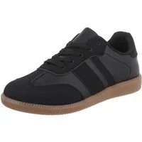 Ital-Design Damen Low-Top Freizeit Sneaker (88519308) Flach Sneakers Low in Schwarz