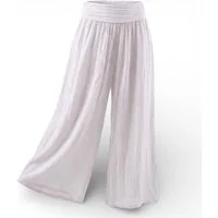 OriginalYou Haremshose Damen Flatterhose Baumwolle Sommerhose Leinen Optik Culotte Volant Middle Waist