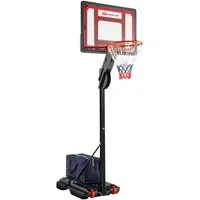 COSTWAY Basketballständer Basketballkorb, 228-265cm höhenverstellbar, Rädern