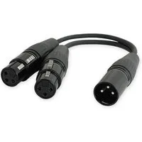 keepdrum keepdrum YC020 Y-Adapterkabel XLR-Splitter 2x Buchse - 1x Stecker Audio-Adapter 1x XLR-Stecker zu 2x XLR-Buchse, 25 cm, Splitter-Kabel