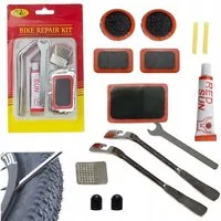 RACEL Fahrrad-Reparaturset Fahrrad Reparatur Set 12‑teilig Flickzeug Pannenset Reifenreparatur, 12-St.