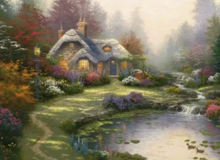 Schmidt Puzzle 57451 - Thomas Kinkade: Cottage [1000 Teile]